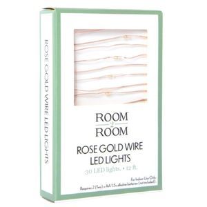 NIB Room 2 Room Rose Gold Fairy Lights Battery Operated Set of 2